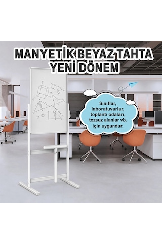 Manyetik Sihirli Yazı Tahtası Silinebilir Eğitim Çizim Yazı Panosu Type-c Şarjlı 147 Cm Beyaz