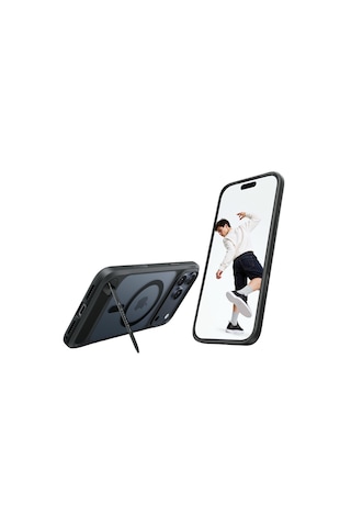 Torras Apple iPhone Uyumlu 17 Pro P Stand Serisi Magsafe Kılıf Siyah