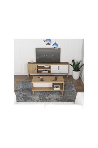 Set 1584-2074 Exxen Tv Ünitesi + Exxen Orta Sehpa - Sepet-beyaz Rengi
