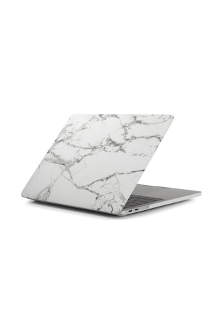 Apple Uyumlu MacBook Pro Retina 13 İnç Kılıf A1502 A1425 Mermer Desen Mat Sert Kapak Uv Baskı Beyaz