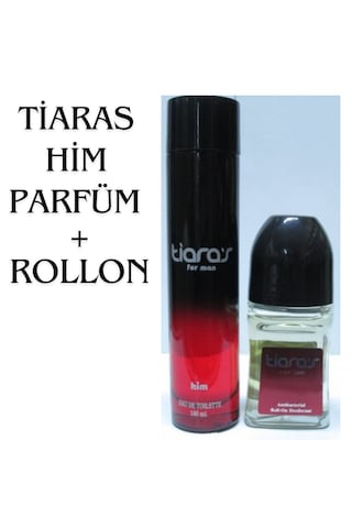 Tiaras For Men Him Erkek Parfüm Uzun Şişe EDT 100 ML + Roll-On Deodorant 50 ML