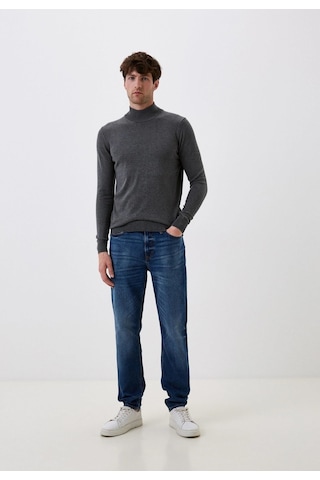 Erkek Yarım Balıkçı Boğazlı Triko Koyu Grimelanj Slim Fit Pamuklu Sık Örme Kazak Ncs Jeans 3005-koyu Gri Koyu Gri