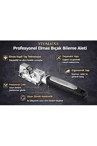 Kalite Bıçak Bileme Makinası, Elmas Teknolojili Profesyonel Bıçak Bileyici, Şeflerin Ve Ustaların Tercihi, Ev Ve Restoranlar İçin Dayanıklı Güçlü Tasarım Uzun Ömürlü Keskinlik Sağlar -