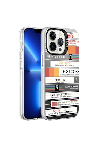 Apple Uyumlu iPhone 13 Pro Max Uyumlu Desenli Zore Silver Sert Kılıf-mottolar Mottolar -