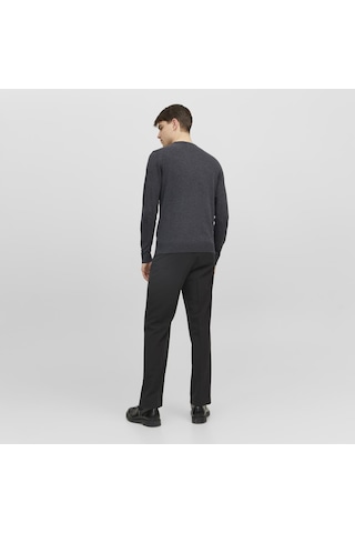 Jack & Jones Erkek Bisiklet Yaka Triko Kazak - Emil - 12208364 Dark Grey Melange