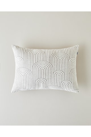English Home Deluxe Jakarlı Dekoratif Kırlent 35x55 Cm Krem Krem