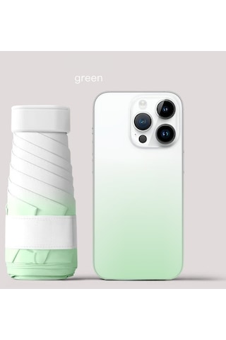 Yystore Kadın Altı Kemikli Ultra Hafif Mini Güneş Şemsiyesi Degrade Renk Cls6496 Yeşil