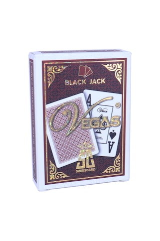 Swisscard İskambil Blackjack Poker Oyun Kartı - Kırmızı