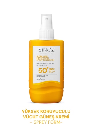 Sinoz Hassas Bakım Ultra Yüksek Koruyucu ve Nemlendirici Güneş Kremi SPF50+ 200 ML