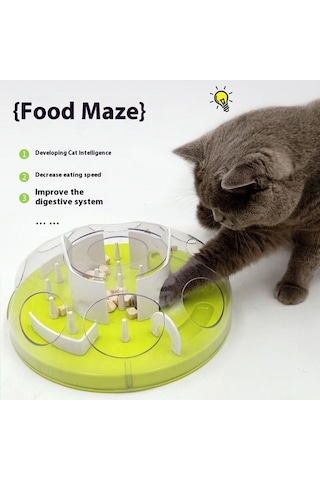 Dm Abs Interaktif Kedi Labirent Oyuncak Yavaş Besleyici Kase Anti-boğulma Sindirim Destek