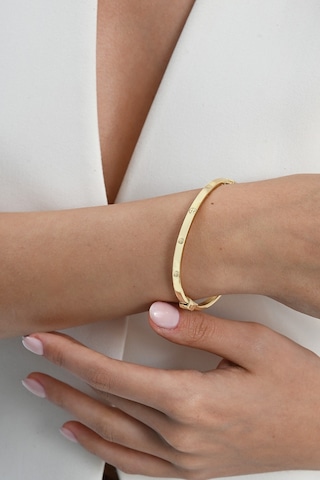 925 Ayar Gümüş Altın Yaldızlı Çivi Deseni Bilezik Barcode Rose Gold - Gümüş