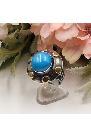 Firuze Taşlı Otantik Set Rose Gold - Gümüş