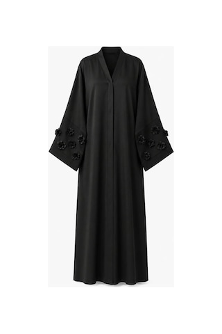 Nazzain Gül Detaylı Abaya Çok Renkli