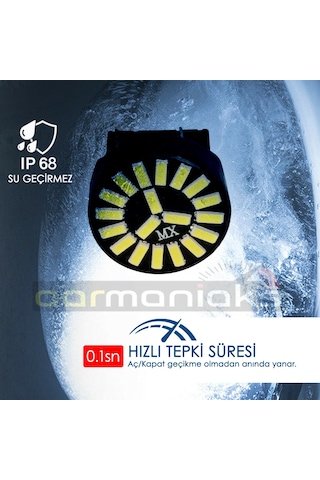 T20 W21 5w 7443 Beyaz Stop Sinyal Geri Vites Gündüz Far Ampülü