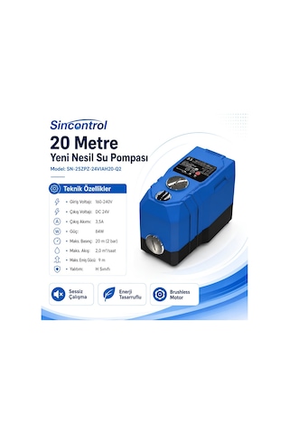 Sincontrol Sn-25zpz-24vıah20-q2 20 Metre Yeni Nesil Su Pompası