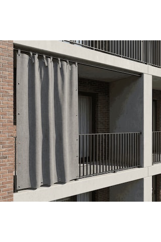 Ceylan Home 4 Tarafı Kuş Gözlü Bahçe Brandası Dış Mekan Balkon, Garaj Ve Teras Perdesi Gri Gri