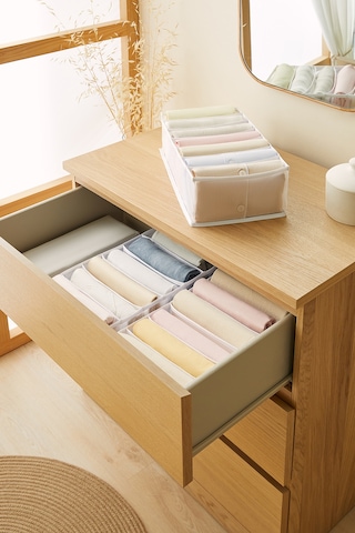 Ocean Home Textile 3'lü 7 Bölmeli Beyaz Renk File Çekmece İçi Düzenleyici Set