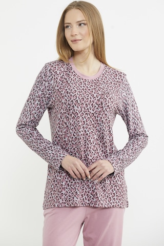 Rahat Kalıp Leopar Kombinli Pijama Takım - Pembe Pembe