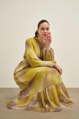 Ftz İpek Saten Elbise Asit 31039 Asit Çok Renkli