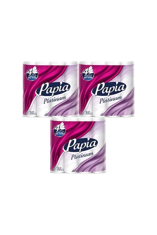 Papia Platinum 4 Katlı Tuvalet Kağıdı 3 x 32'li
