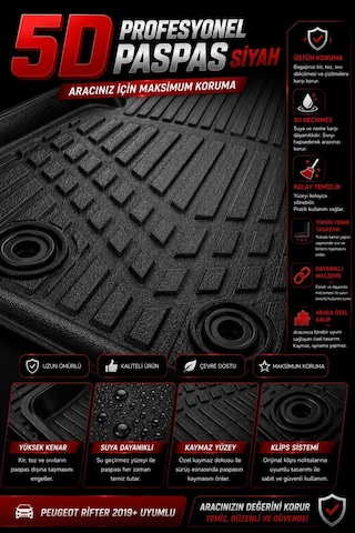 Audi A3 Sportback 2004-2011 Araca Özel Bagaj Havuzu + Universal Havuzlu Paspas Takımı 3d