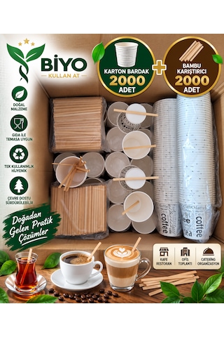 Karton Bardak 2000adetbambu Karıştırıcı 2000 Adet