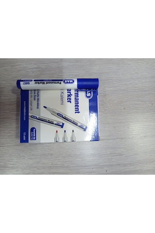 Mas Permanent Marker Koli Kalemi Kesik Uç Mavi 6459 12'li Kutu