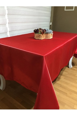 Finezza Kristal Monoray Kumaş Kırmızı Masa Örtüsü Dikdörtgen 140