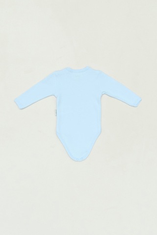 Fullamoda %100 Pamuk Bisiklet Yaka Unisex Çocuk Zıbın 25mcck4411128123-mavi Mavi