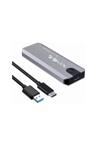 M.2 Nvme Usb3.1 Tip-c Gen2 10gbps, Type-c Nvme+ngff Adaptörü, Gri Alüminyum, Taşınabilir Katı Hal Sürücü Kasası, Laptop Ve Macbook İçin