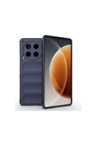 Tecno Camon 30 4g Kılıf Esnek Tpu Oyuklu Arka Yüzey Tasarımlı Zore Etnik Silikon Kapak Lacivert