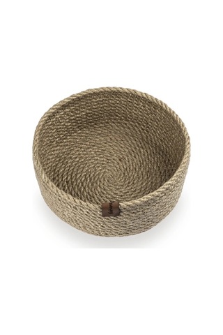 Naturalove Dekoratif Jüt Sepet - Yuvarlak / Büyük Boy Kahverengi