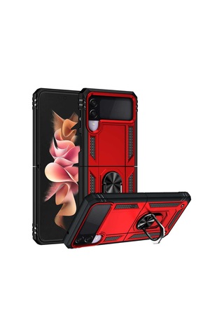 Samsung Uyumlu Galaxy Z Flip 3 Kılıf Zore Vega Kapak-Siyah