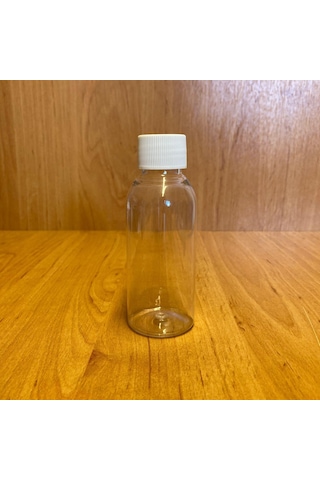 100 Cc Plastik Sert Şişe - Beyaz Kapaklı- 100ml Şeffaf Plastik