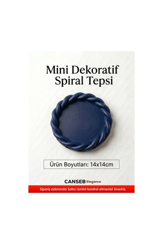 14x14cm - Premium - Gece Mavisi - Dekoratif Sarmal Tepsi - El Boyaması İşçilik 14x14cm Ebat 14x14cm - Premium - Gece Mavisi - Dekoratif Sarmal Tepsi - El Boyaması İşçilik 14x14cm Ebat