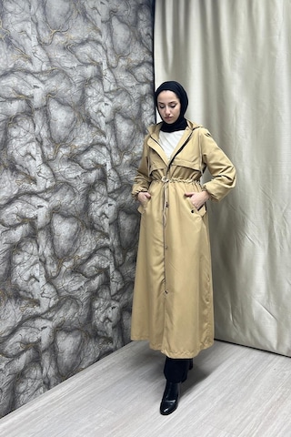 Belden Kemer Detaylı Uzun Trençkot Brc1908 Latte 001