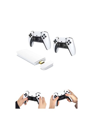 Çift Oyun Kollu 4k Hd Ekran Nostaljik 20.000 Oyunlu Beyaz Game Stick -
