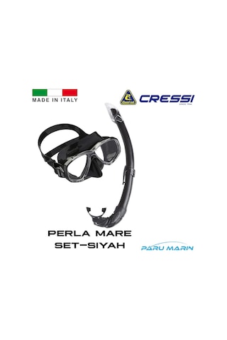 Parumarin Cressi Perla Mare Maske Ve Şnorkel Set Siyah