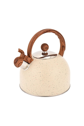 Teltree Paslanmaz Çelik 2.5 Litre Isıtmalı Çaydanlık - Hızlı Kaynatma Ve Isı Koruma Özellikli Bej