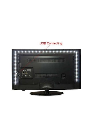 1 Metre Tv Arkası Aydınlatma 5V Usb Şerit Led Işık Beyaz Renk