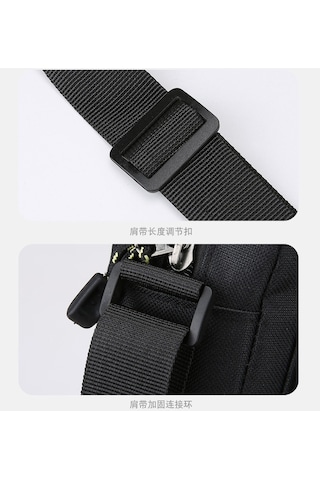 Uıowoo Erkek Omuz Çantası Harfli Ve Metal Halkalı Spor Ve Bisiklet Tek Askılı Sırt Çantası Siyah