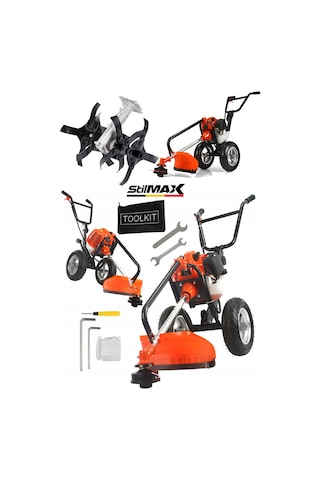 Stilmax Stob9900 Mini Çapalama + Tekerlekli Ot Biçme Tırpanı Set