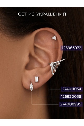 Miestilo 925 Ayar Gümüş Kulak Kıkırdağı Pirsingle 126963972 Beyaz