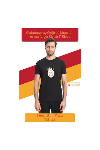 Galatasaray Lisanslı Arma T-shirt Kişiye Özel Metin Oktay Baskılı Ahşap Kutulu 100 Siyah
