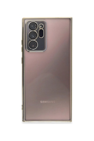 Samsung Galaxy Uyumlu Note 20 Ultra Kılıf Razer Lensli Silikon - Gold Çokrenkli