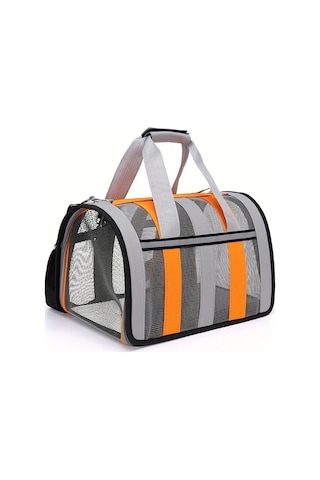 Honeybeeshop Havayolu Onaylı Portatif Evcil Hayvan Taşıma Çantası Orange L 18 9x10 63x10 63 İn Kedi Köpek İçin Katlanabilir Kumaş Kafes Kilitli Emniyet Fermuarlı