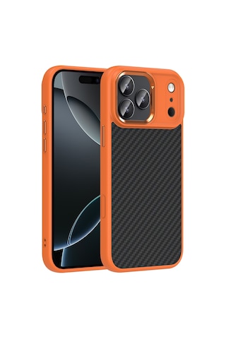 Nihcase Apple Uyumlu iPhone 17 Pro Kılıf Truva Karbon Fiber Tasarım Manyetik Şarj Kapak