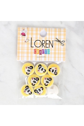 Loren Crafts 8'li Panda Düğme - 1060