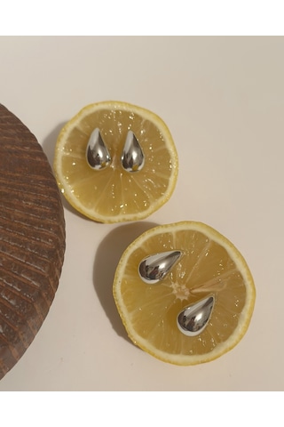 Silver Bottega Damla Küpe Çok Renkli