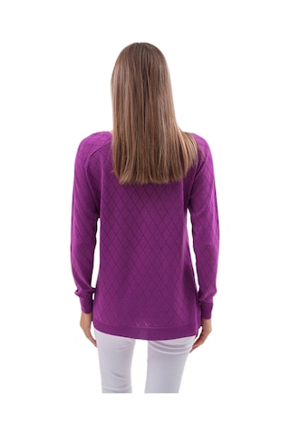 Kadın Baklava Dilimi Desenli Kazak 12781 Bgl-st04110 Mor